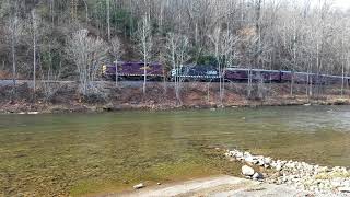 GSMR 1751 leads their train along the Tuckasegee River at Whittier [upl. by Jimmy120]