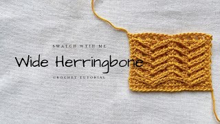 Crochet Tutorial  Wide Herringbone Stitch [upl. by Ecertak]