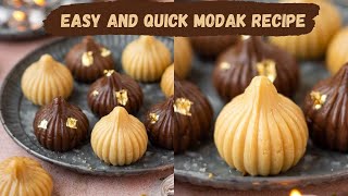 Easy amp Quick Modak Recipe One Dough Two Variations Simple Chocolate Modak Recipe Ganesh Chaturthi [upl. by Amarette]