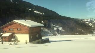 How to Get to Chur from St Moritz by Train  Rhaetian Railway 2022 February  Swiss Travel Pass [upl. by Petuu]