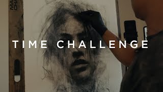 10 Minute Drawing Challenge  Charcoal Portrait Drawing [upl. by Kingsbury339]