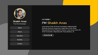 Create A Responsive Personal PORTFOLIO Website Design Using  HTML CSS JS   Step By Step [upl. by Phail719]