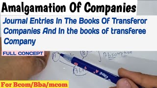 Journal Entries In Amalgamation Of Companies  In the Books Of Transferor Companies And Transferee [upl. by Westhead611]