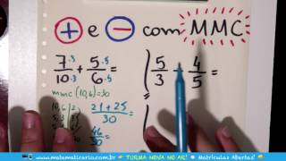 ⏱ ADIÇÃO E SUBTRAÇÃO DE FRAÇÕES COM MMC 👉 Minuto Matemática [upl. by Nniroc518]