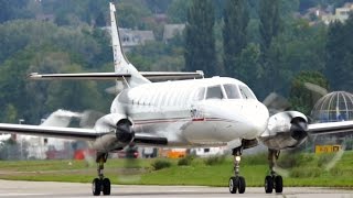 BinAir Fairchild Swearingen Metro 23 TakeOff at Bern Airport [upl. by Eenej252]