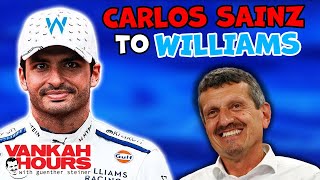 Guenther Steiner SURPRISED by Carlos Sainz To Williams Move [upl. by Anihta]