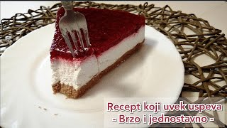 Cheesecake Čizkejk  Recept  detaljnoo za pocetnike  Vocni kolac sa sirom [upl. by Damon404]