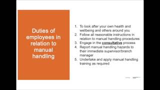 Customised manual handling instructional video example [upl. by Nybor]