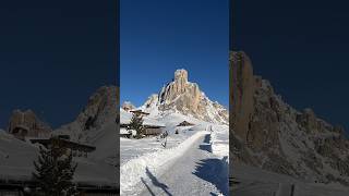 Beautiful Passo Giau in Dolomites dolomiti mountains snow [upl. by Nylatsyrc]