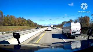 STEVENS TRANSPORT GOING 25 IN A 75 WITHOUT HAZARDS I44 EAST OKLAHOMA [upl. by Laeno]