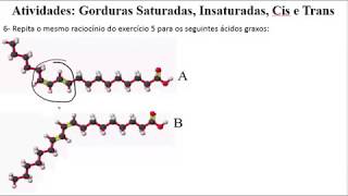 Resolução de Exercícios sobre Gorduras Saturadas Insaturadas Cis e Trans [upl. by Marchak]