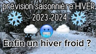 Le retour du FROID et la NEIGE  Prévisions saisonnière HIVER 20232024 [upl. by Lorens29]