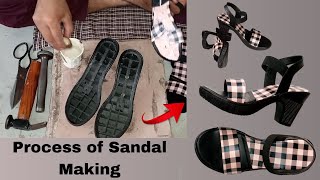 How To Make Block Heel Sandal  Process Of Sandal Making [upl. by Sandon]