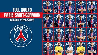 Paris Saint Germain Full Squad Season 20242025 I League 1 2425 I PSG Squad [upl. by Tj]