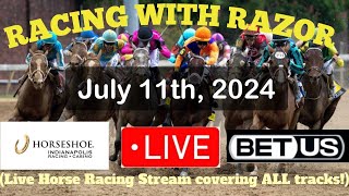 LIVE Horse Racing action handicapping Saratoga Colonial Downs Horseshoe Indianapolis and more [upl. by Alex]