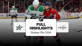 Stars at Capitals  October 17 2024  NHL Full Game Highlights [upl. by Joell328]