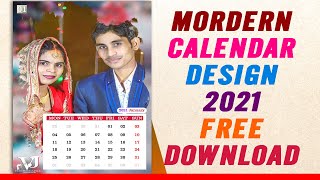 Calendar Design 2021  free download Calendar 2021  How To Make a Calendar in photoshop Tutorial [upl. by Ocsicnarf]