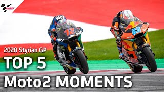 Top 5 Moto2 Moments  2020 Styrian GP [upl. by Sillad636]