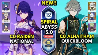 NEW Spiral Abyss 50 Floor 12 9 Stars C0 RAIDEN SHOGUN amp C0 ALHAITHAM  Genshin Impact 50 [upl. by Terchie]