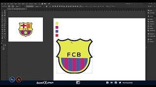 How To Design Barcelona Logo  تصميم شعار برشلونه [upl. by Eibocaj843]