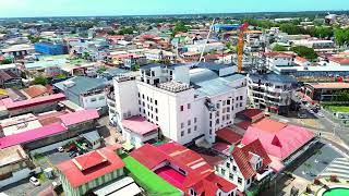 Paramaribo  Suriname  Spanhoek renovated fountain amp Newly build Parking for Yogh Hospitality Hotel [upl. by Ervine362]