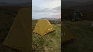 The brand new Firemaple tropic tent In use in wild wind wildcamping firemaple cheviots sunset [upl. by Coughlin]