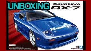 Aoshima Mazda RX7 Savanna RE Amemiya RE雨宮 unboxing [upl. by Sim]