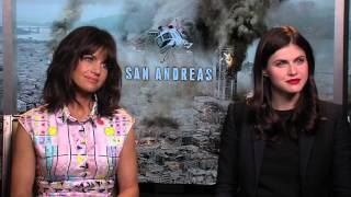 San Andreas Alexandra Daddario amp Carla Cugino Exclusive Interview  ScreenSlam [upl. by Scrivenor]