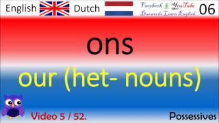 05 Possessives  Nederlands  Engels Woorden  Dutch  English Words Woordjes Leren [upl. by Adamik376]