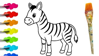 Colorful Zebra amp More Fun Animal Drawing amp Coloring for Kids” [upl. by Leslie]