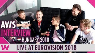 AWS Hungary interview  Eurovision 2018  wiwibloggs [upl. by Adnahsal]