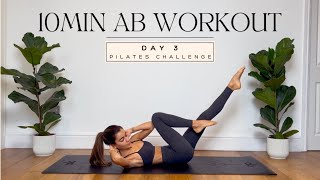 10MIN pilates abssmall waist workout  DAY 37DAY PILATES CHALLENGE  no equipment  LIDIAVMERA [upl. by Astrid]