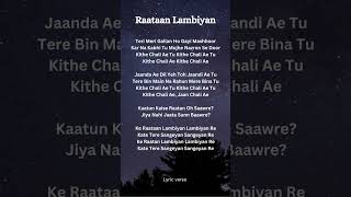 Raataan Lambiyan lyrics [upl. by Alicia]