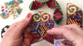 Contemporary Geometric Beadwork  The Flower Face Join for a Simple Kaleidocycle PART ONE [upl. by Ikilisav]