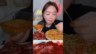 카레치킨 볶음면 게살 시식회 Curried chicken stirfried noodle and crab tasting show LIN VLOG먹방 2348 [upl. by Kylila]