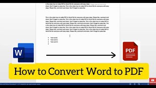 How to Convert Word to PDF  Kaise Word to PDF Save Karen [upl. by Jerold150]