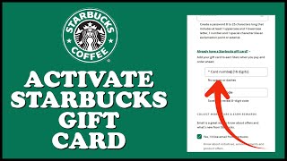 How to Activate Starbucks Gift Card Online 2024 Use Starbucks Gift Card [upl. by Anneyehc259]