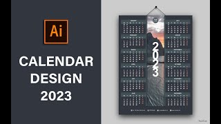 2023 Calendar  how to design a simple and beautiful wall calendar  illustrator tutorial [upl. by Yerffe]