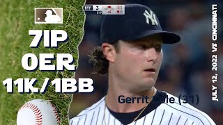 Gerrit Cole 11K game  July 12 2022  MLB highlights [upl. by Nahtnoj584]