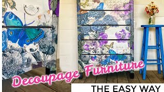 how to decoupage furniture the easy way [upl. by Allenotna]