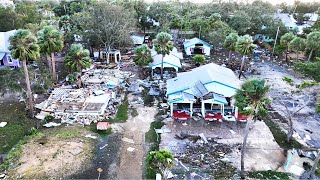 Hurricane Helene Historic Storm Surge Devastates Cedar Key Florida [upl. by Ellerol]