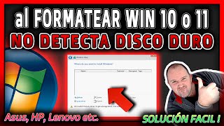 Al formatear no detecta disco duro ⭐Asus HP Lenovo⭐ Procesador de Gen 11 y Gen 12  Windows 10 y 11 [upl. by Nitaj441]