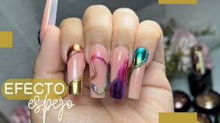 Uñas con EFECTO ESPEJO Difuminado  TUTORIAL [upl. by Lu]