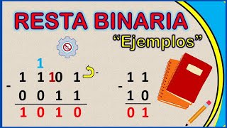 RESTA BINARIA  Ejemplos Resueltos 1 ✔ 💥 [upl. by Bisset]