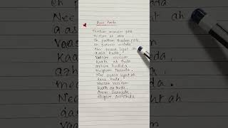 Aasa Kooda  shorts shortfeed handwrittenlyrics [upl. by Landsman]