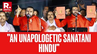 Pawan Kalyan Calls Himself quotAn Unapologetic Sanatani Hinduquot in Fiery Varahi Declaration Speech [upl. by Eulalee]