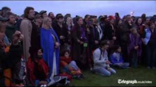 Pagan summer solstice ceremonies carried out by druids at Stonehenge [upl. by Pardew159]