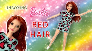 UNBOXING BARBIE RED HAIR  Unboxing Barbie GHW48  Clothes amp Shoes [upl. by Poree187]