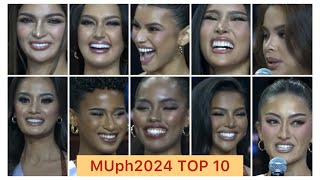 TOP 10 amp their Q amp A  Miss Universe Philippines 2024 [upl. by Nolahc]