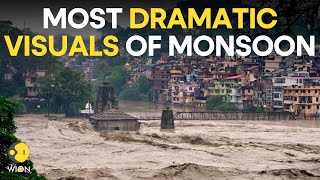 India Monsoon 2023 Unleashing Chaos Recordbreaking Rainfall Brings Fury and Floods  WION Live [upl. by Scot]